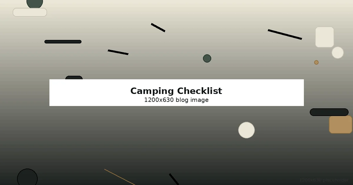 Flat lay placeholder image for camping checklist blog post